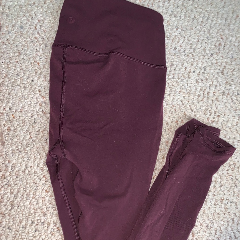 Burgundy lululemon leggings